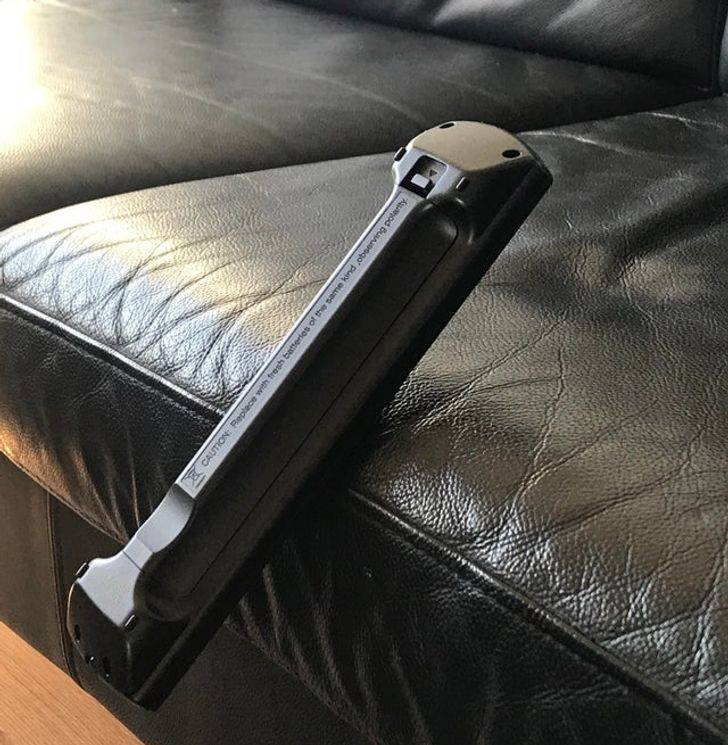 "The way my remote landed when I threw it on the couch."