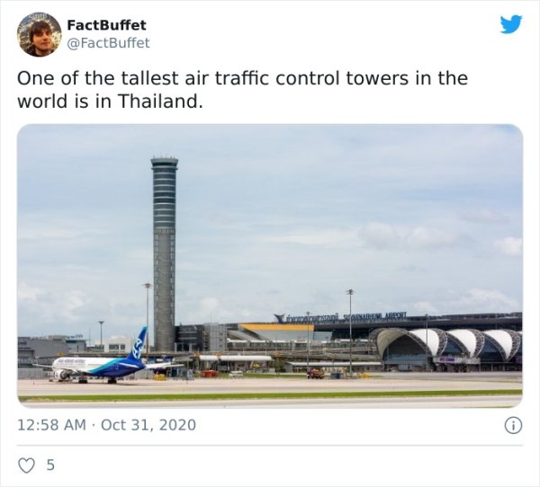 engineering - FactBuffet One of the tallest air traffic control towers in the world is in Thailand. 5