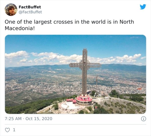 landmark - FactBuffet One of the largest crosses in the world is in North Macedonia! . 1