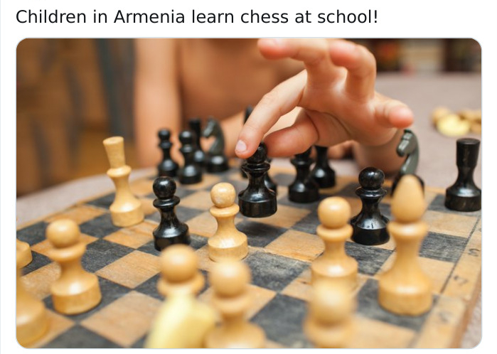 chess - Children in Armenia learn chess at school!