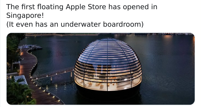 apple marina bay sands - The first floating Apple Store has opened in Singapore! It even has an underwater boardroom