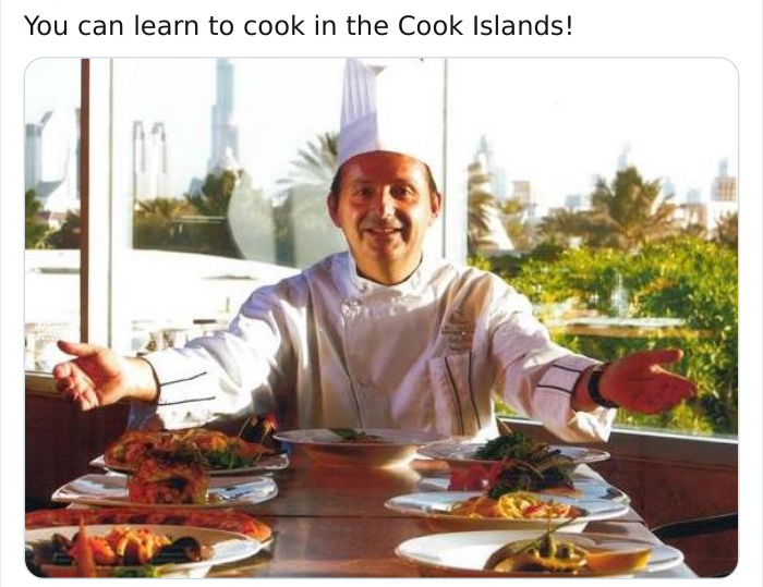 chief cook - You can learn to cook in the Cook Islands!