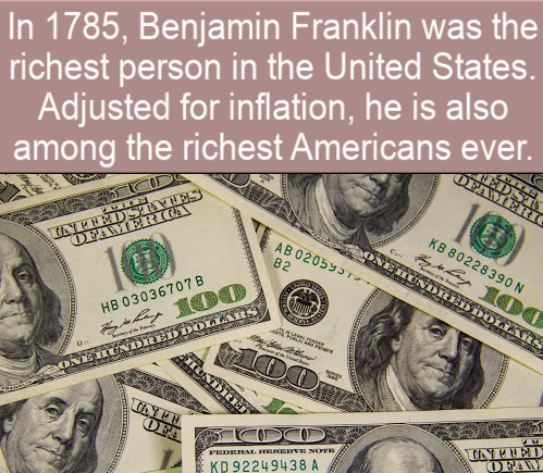 100 dollar bill - Ad Cs In 1785, Benjamin Franklin was the richest person in the United States. Adjusted for inflation, he is also among the richest Americans ever. Ric Inted States Opamerion Ab 020593 Kb 80228390 N wed B2 Hundred Doll Hb 03036707 B En . 
