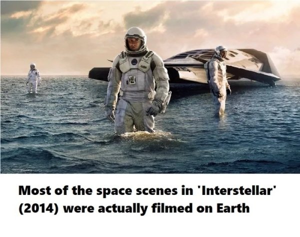 Most of the space scenes in 'Interstellar' 2014 were actually filmed on Earth