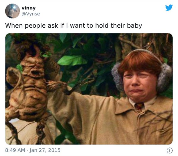 harry potter baby joke - vinny When people ask if I want to hold their baby