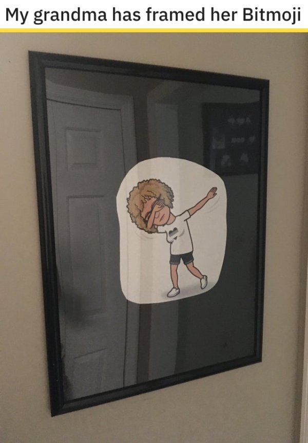 picture frame - My grandma has framed her Bitmoji