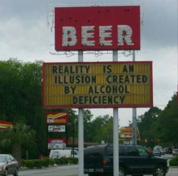 street sign - Beer Realityistian Illusion Created By Alcohol Tot Deficiency Enmark