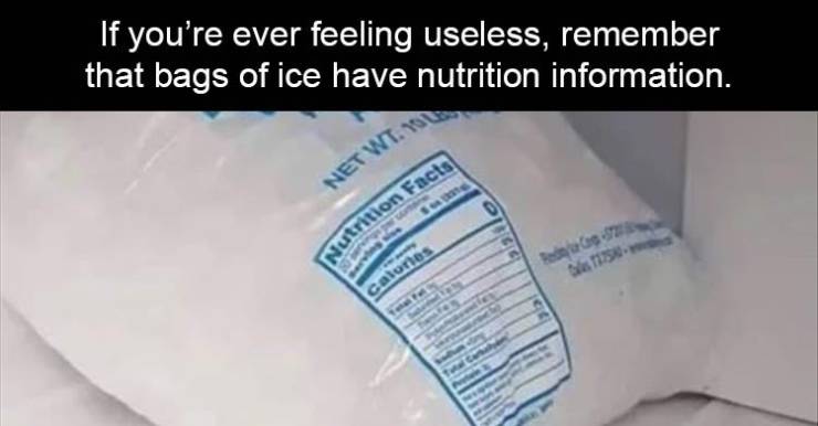 dengue hemorrhagic fever - If you're ever feeling useless, remember that bags of ice have nutrition information. Net Wt. Nutrition Facts Os Galones
