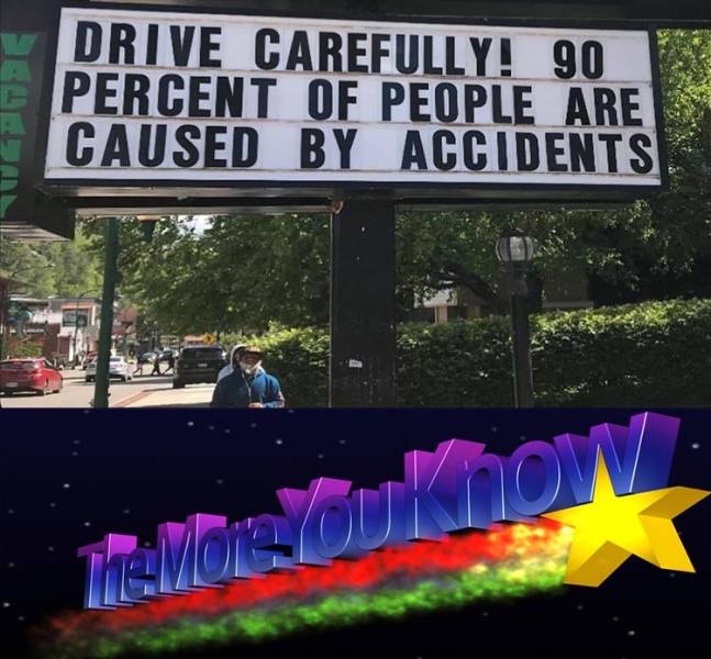 banner - Drive Carefully! 90 Percent Of People Are Caused By Accidents W Telone Ou