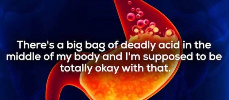 single mom quotes - There's a big bag of deadly acid in the middle of my body and I'm supposed to be totally okay with that.