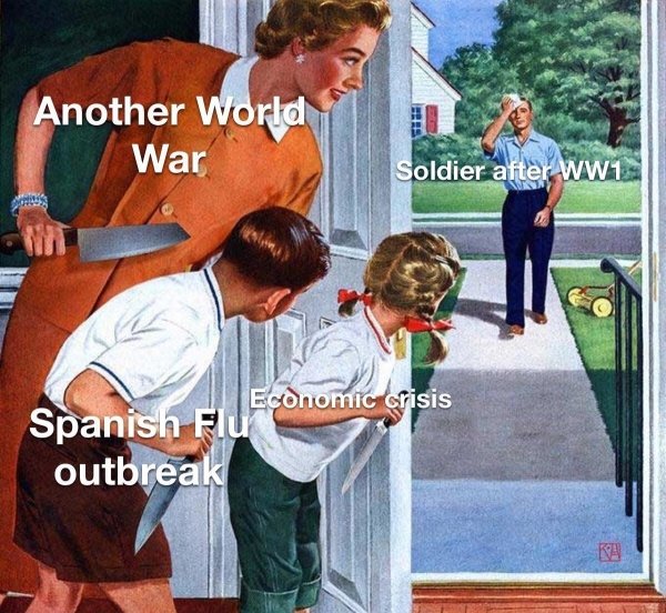frog biology meme - Another World War Soldier after WW1 Economic crisis Spanish Flu outbreak
