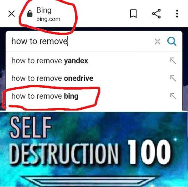 self destruction 100 - .. Bing bing.com how to remove how to remove yandex 7 7 7 o how to remove onedrive how to remove bing Self Destruction 100