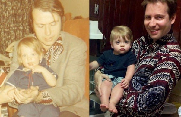 My Dad and me, NYC 1971 on the left, me and my Son in NYC, 2011. Same shirt!