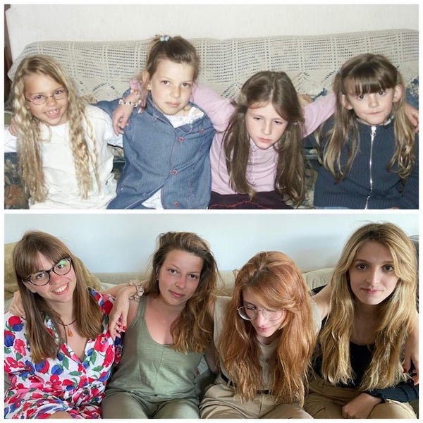 My cousins and I recreating our pictures 16 years later (2004-2020).