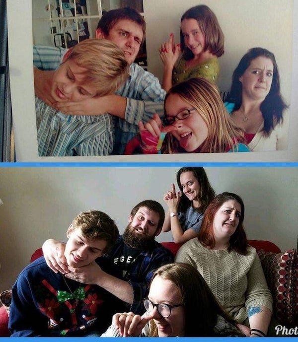 A few years ago my siblings, cousins, and I recreated photos from past Christmases.