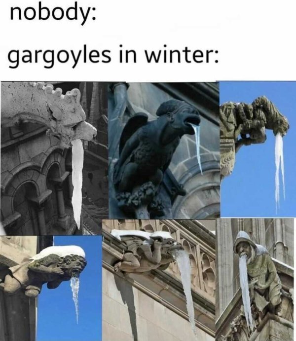 gargoyle - nobody gargoyles in winter