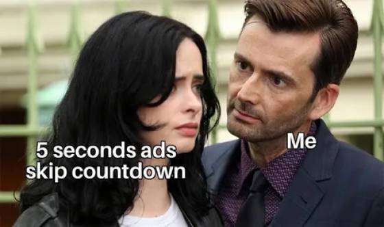 Purple Man - Me 5 seconds ads skip countdown