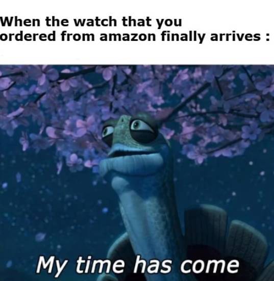 phone dying meme - When the watch that you ordered from amazon finally arrives My time has come