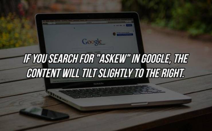 random blog - Google If You Search For "Askew" In Google, The Content Will Tilt Slightly To The Right.