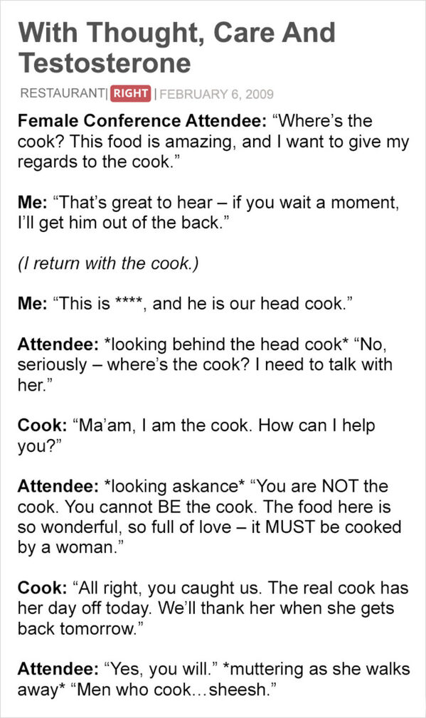 sliit aptitude test past papers - With Thought, Care And Testosterone Restaurant Right Female Conference Attendee "Where's the cook? This food is amazing, and I want to give my regards to the cook." Me That's great to hear if you wait a moment, I'll get h