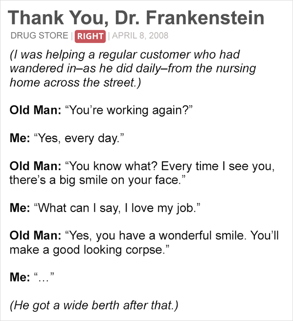 wolfstar harry potter ships - Thank You, Dr. Frankenstein Drug Store Right I was helping a regular customer who had wandered inas he did dailyfrom the nursing home across the street. Old Man You're working again?" Me Yes, every day. Old Man "You know what