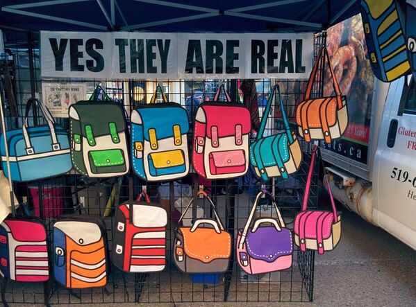funny optical illusions - backpacks that look like cartoons - Yes They Are Real Glater Ob . Thits.ca O Fle Oa 5196 He