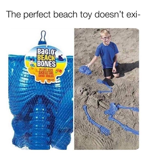 bag o beach bones meme - The perfect beach toy doesn't exi BaG Op Beach Bones Hufe Size Skeletal Sand Molds