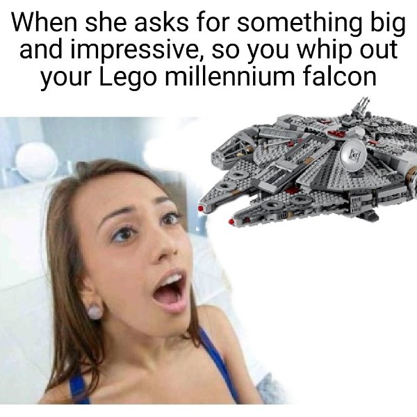 lego millennium falcon - When she asks for something big and impressive, so you whip out your Lego millennium falcon
