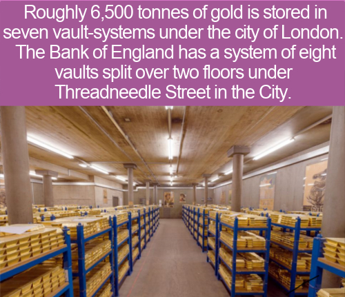 bank england gold vault - Roughly 6,500 tonnes of gold is stored in seven vaultsystems under the city of London. The Bank of England has a system of eight vaults split over two floors under Threadneedle Street in the City.