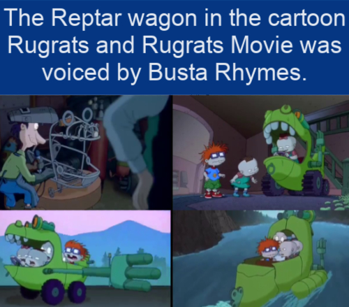 rugrats reptar wagon - The Reptar wagon in the cartoon Rugrats and Rugrats Movie was voiced by Busta Rhymes. 2