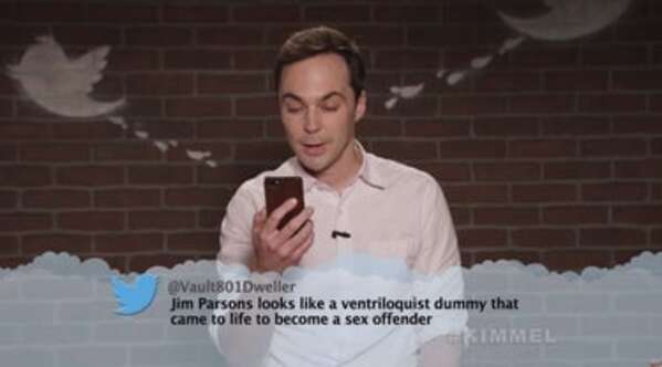 mean tweets jimmy kimmel - Vaults01Dweller Jim Parsons looks a ventriloquist dummy that came to life to become a sex offender Immel