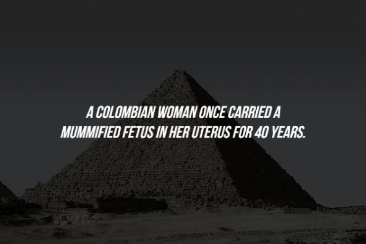 pyramid - A Colombian Woman Once Carried A Mummified Fetus In Her Uterus For 40 Years.