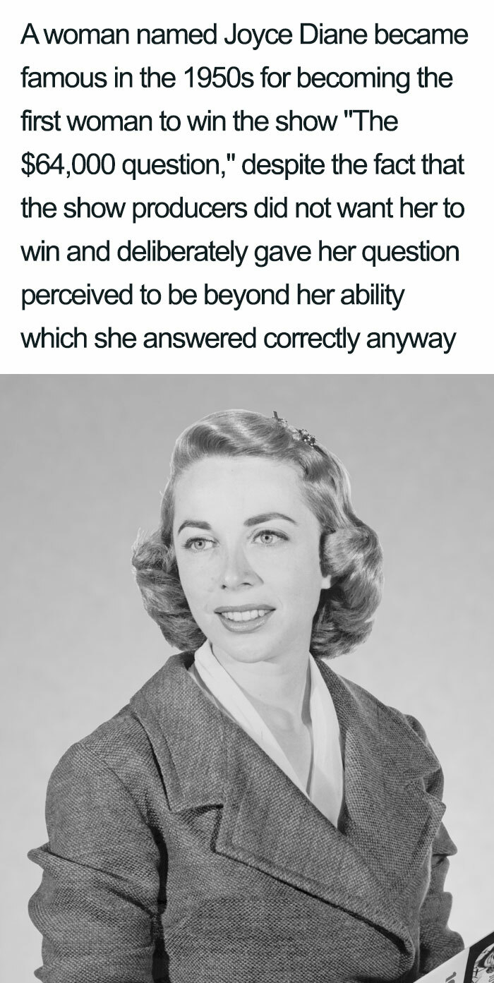 dr joyce brothers - A woman named Joyce Diane became famous in the 1950s for becoming the first woman to win the show "The $64,000 question," despite the fact that the show producers did not want her to win and deliberately gave her question perceived to 