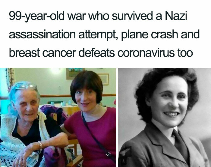 joy andrew - 99yearold war who survived a Nazi assassination attempt, plane crash and breast cancer defeats coronavirus too