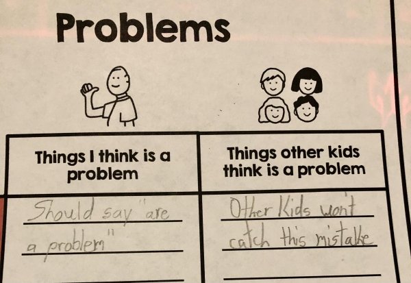 funny random pics - cartoon - Problems Things I think is a problem Should problem Things other kids think is a problem Other Kids won't catch this mistake say " are