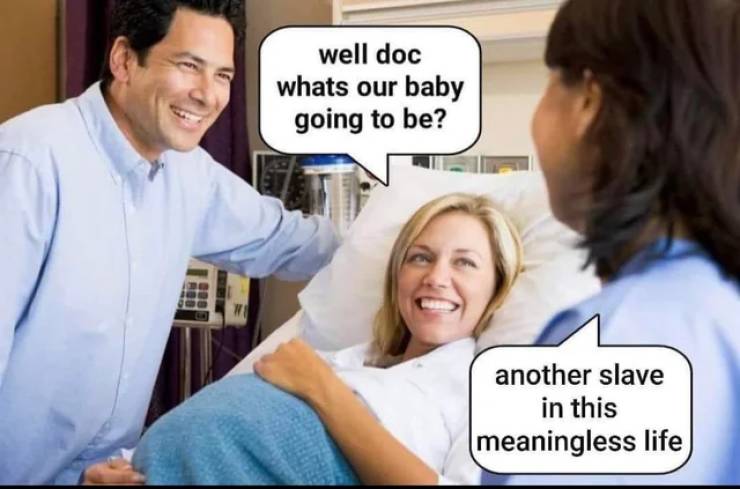 funny memes - well doc whats our baby going to be? another slave in this meaningless life