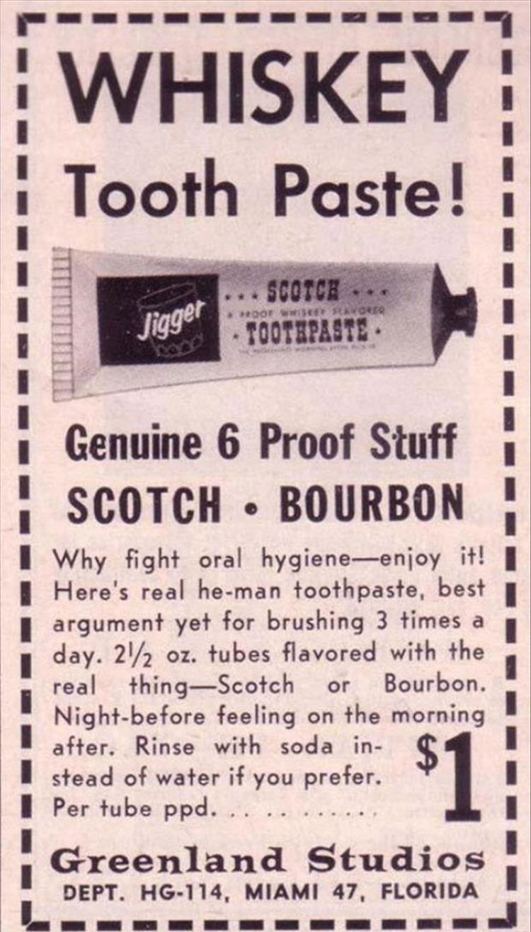 whiskey toothpaste - Whiskey Tooth Paste! Jigger Scotch Toothpaste Genuine 6 Proof Stuff Scotch . Bourbon I Why fight oral hygieneenjoy it! Here's real heman toothpaste, best I argument yet for brushing 3 times a day. 212 oz. tubes flavored with the real 