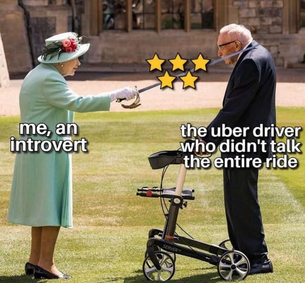 tom moore queen elizabeth - me, an introvert the uber driver who didn't talk the entire ride Server