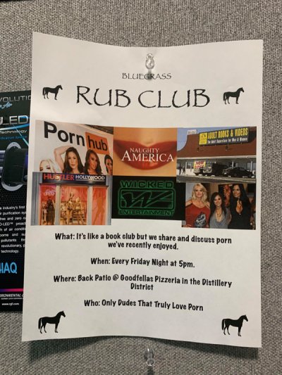 banner - Bluegrass Volutio Rub Club Led Teory Pornhub Tns Toen Naughty America Husler Hollywood Wicked E po mond one and What It's a book club but we and discuss porn we've recently enjoyed. When Every Friday Night at Spm. Where Back Patio Goodfellas Pizz