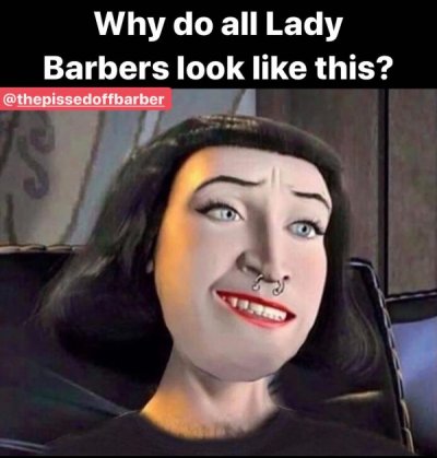 hi welcome to hot topic meme - Why do all Lady Barbers look this?