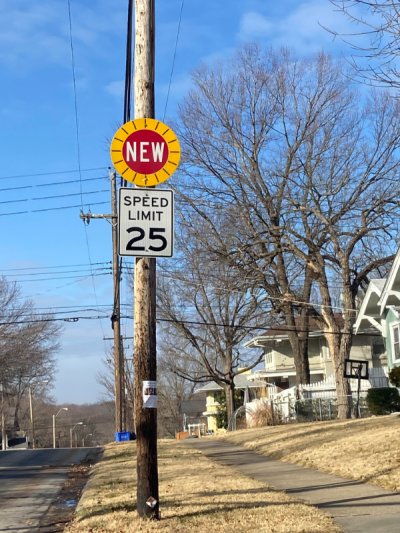 speed limit sign - New Sped Limit 25 121
