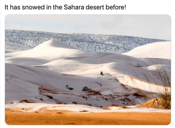 snow in sahara - It has snowed in the Sahara desert before!