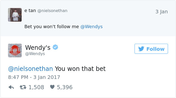 wendys jokes - e tan 3 Jan Bet you won't me Wendy's y You won that bet tt 1,508 5,396