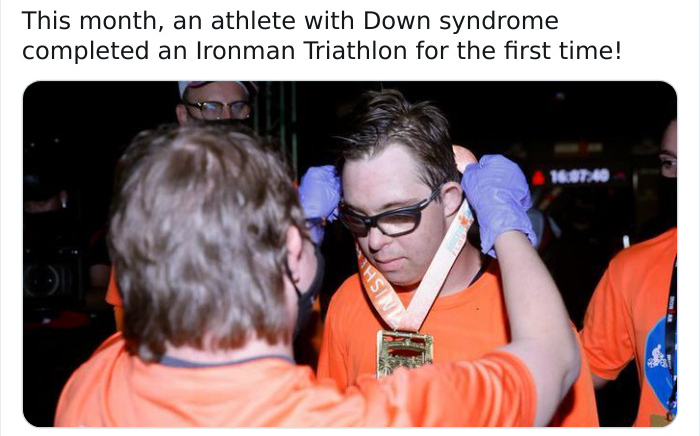 chris nikic ironman - This month, an athlete with Down syndrome completed an Ironman Triathlon for the first time! Ishi