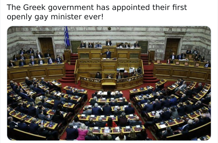 parliament - The Greek government has appointed their first openly gay minister ever!