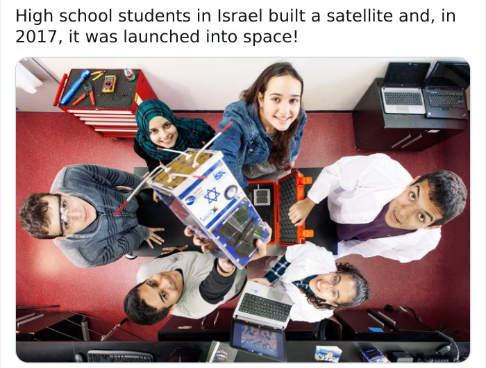 High school students in Israel built a satellite and, in 2017, it was launched into space! Cao