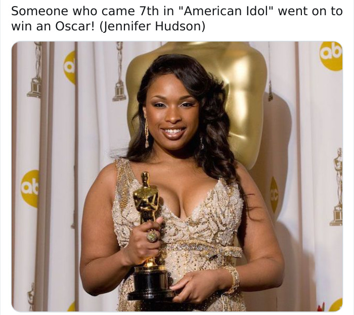 jennifer hudson oscar winner - Someone who came 7th in "American Idol" went on to win an Oscar! Jennifer Hudson ab at