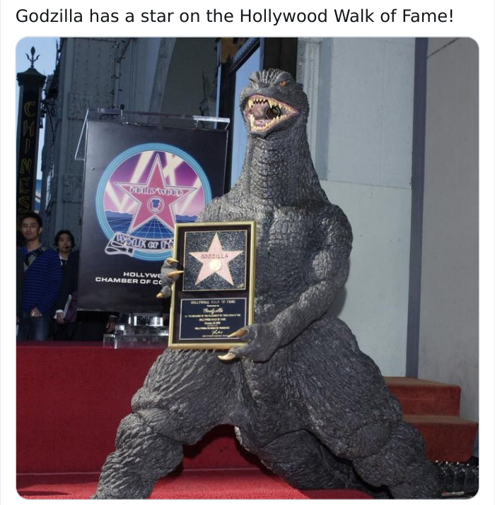 walk of fame - Godzilla has a star on the Hollywood Walk of Fame! Tuisuded Godzilla Hot Chamber Of Co Harles