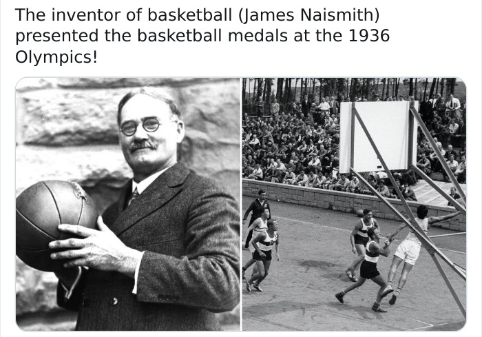 james naismith - The inventor of basketball James Naismith presented the basketball medals at the 1936 Olympics!