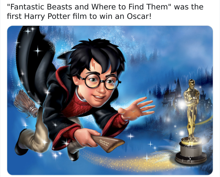 cartoon harry potter quidditch - Nu "Fantastic Beasts and Where to Find Them" was the first Harry Potter film to win an Oscar!